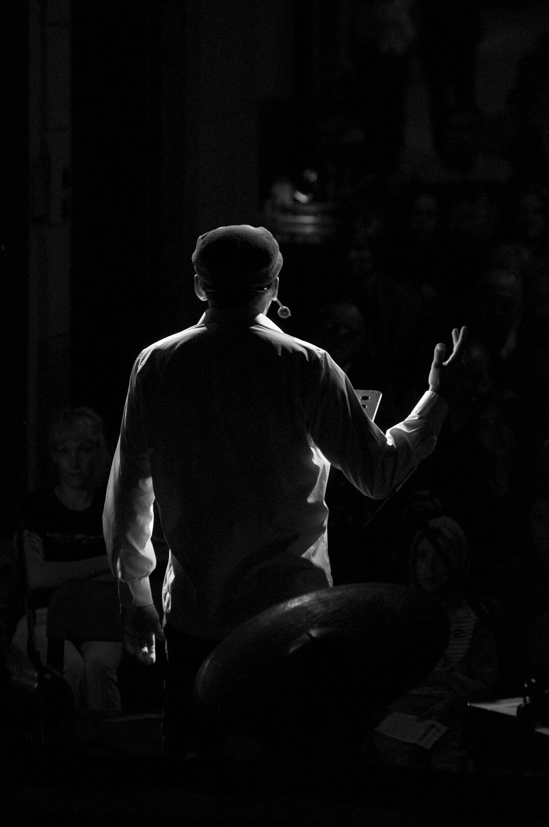 person speaking confidently on stage