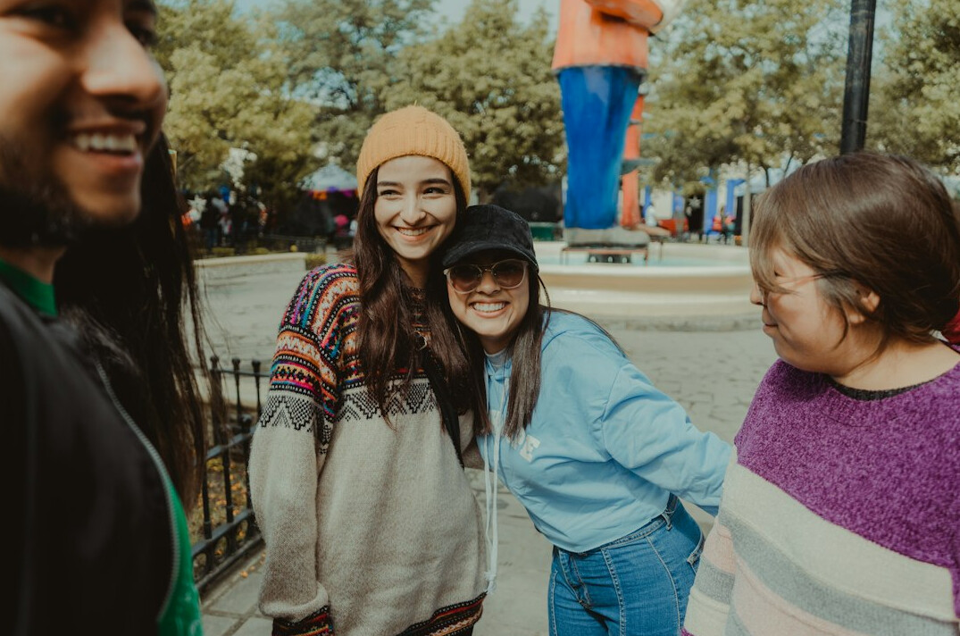 diverse group smiling together