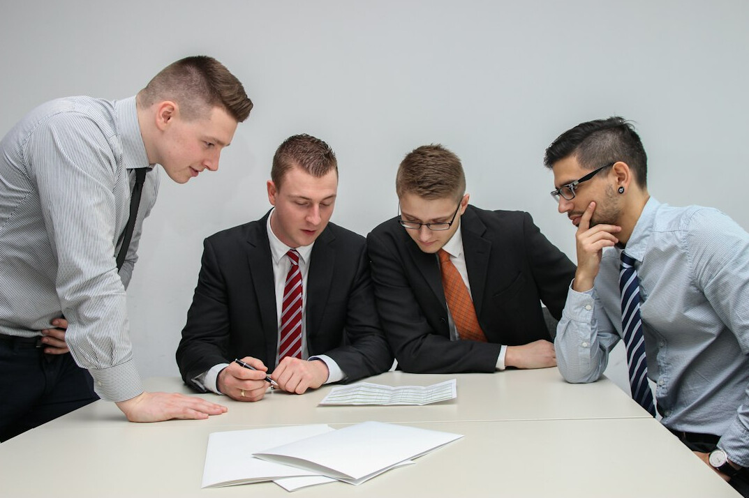 team discussion in office